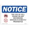 Signmission OSHA Notice Sign, 7" Height, Rigid Plastic, Use Of Cell Phones Or Any Sign With Symbol, Landscape OS-NS-P-710-L-18572 - alternate 1